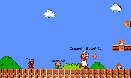Super Mario backlinks analogy