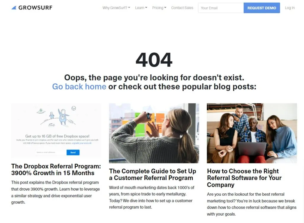 optimized 404 page