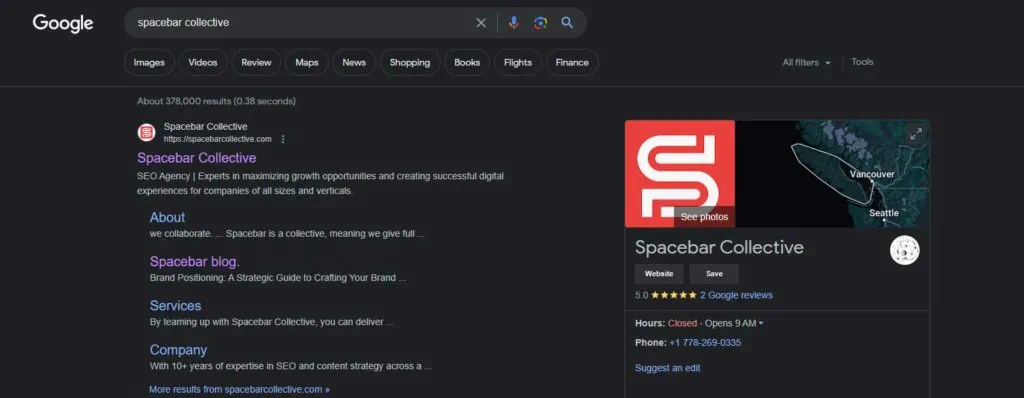 Spacebar Collective sitelinks