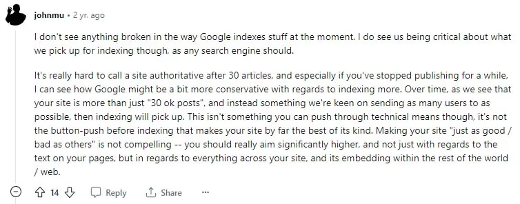 Google topical authority statement