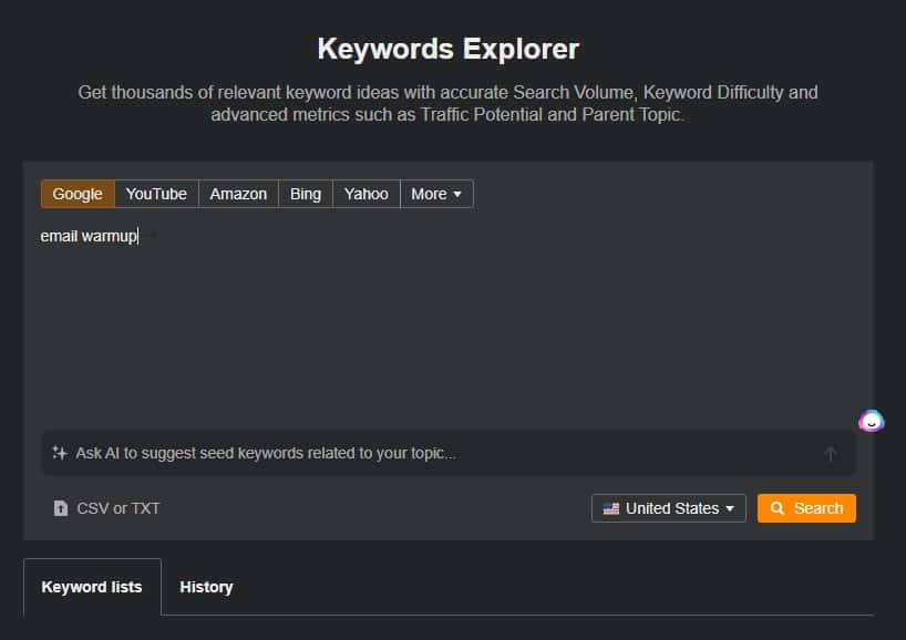 ahrefs keyword explorer