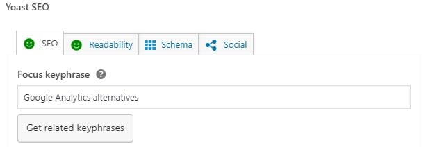 yoast focus keywords