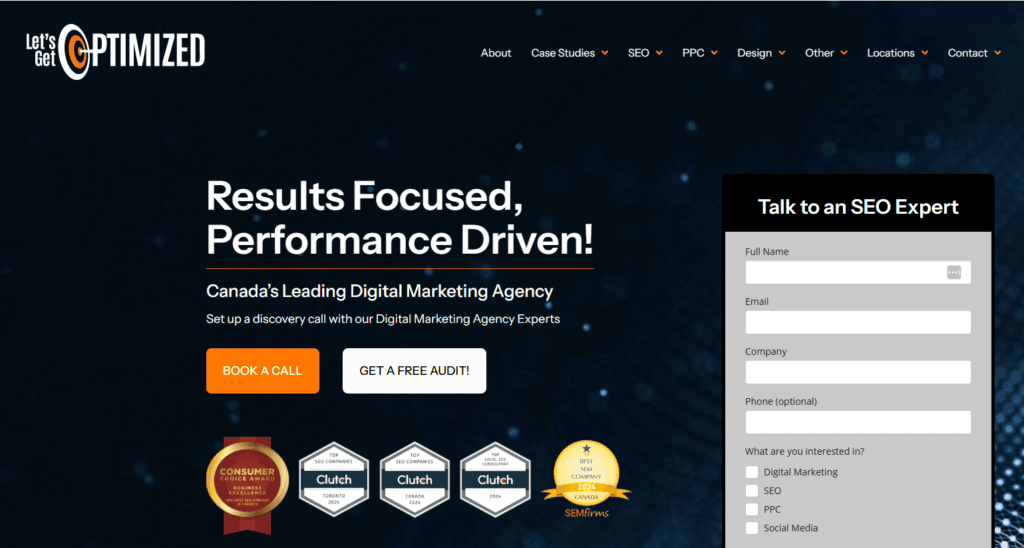 lets get optimized homepage