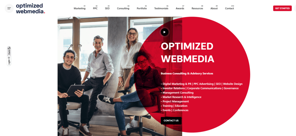 optimized webmedia homepage