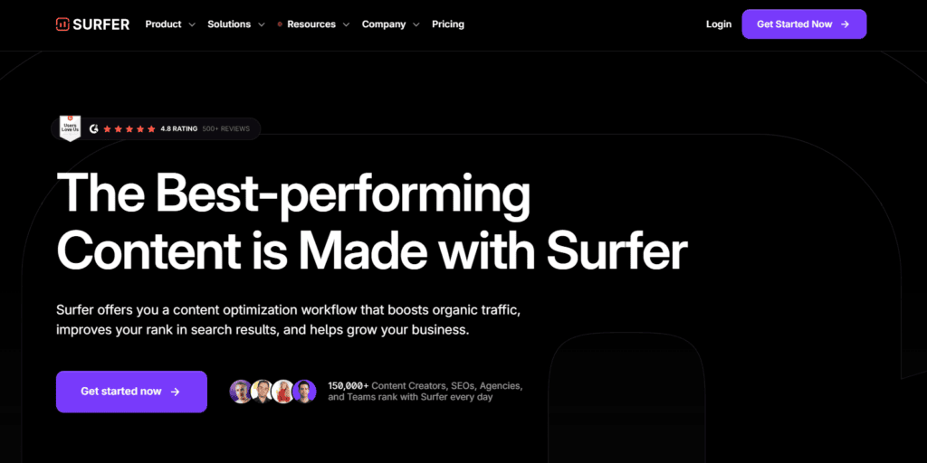 surferseo homepage