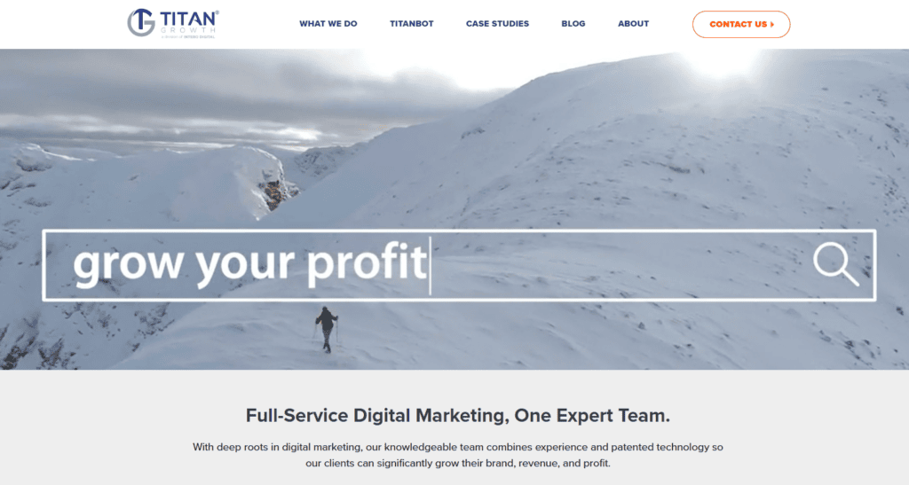 titan growth homepage