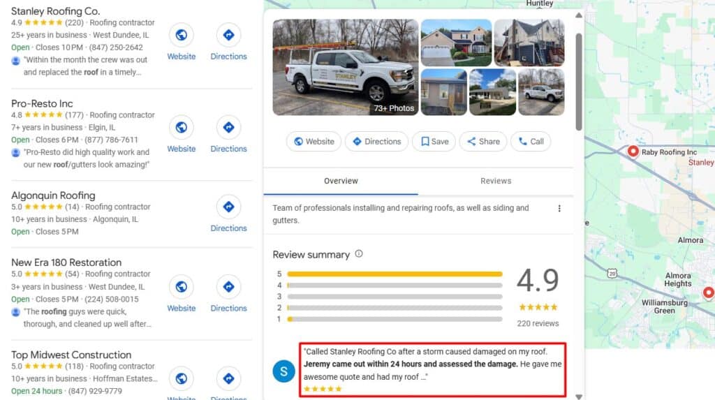 GBP review engine example