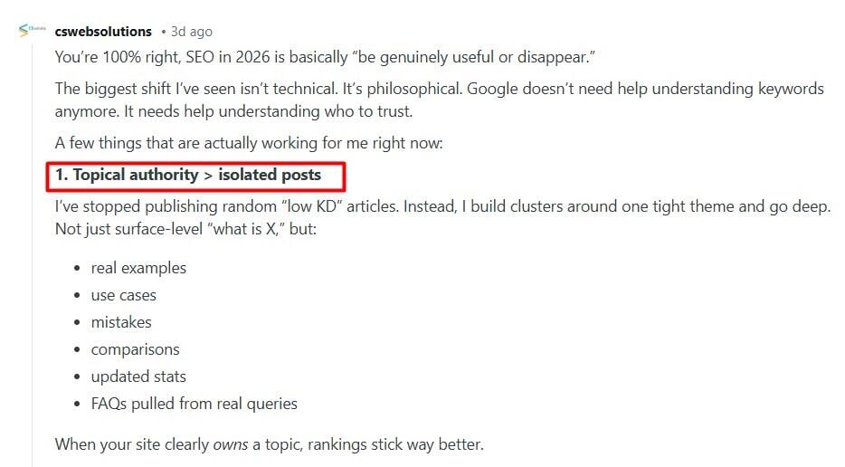 topical authority reddit thread