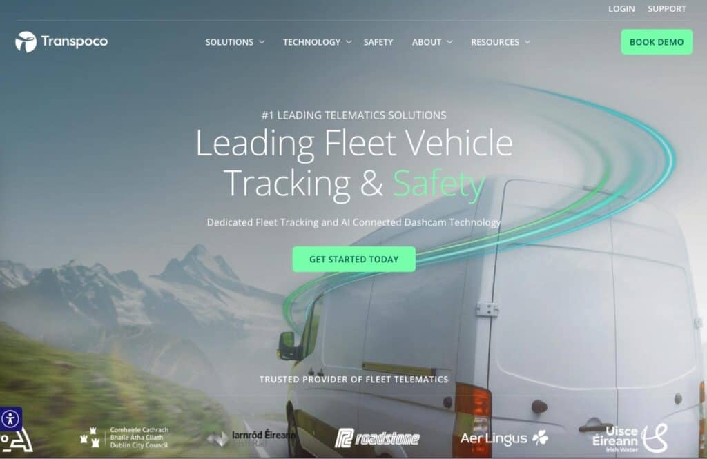 above the fold B2B website design example